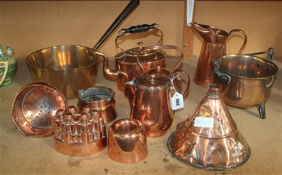 Benham & Freud copper jelly mould and other copper wares